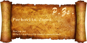 Perkovits Zseni névjegykártya